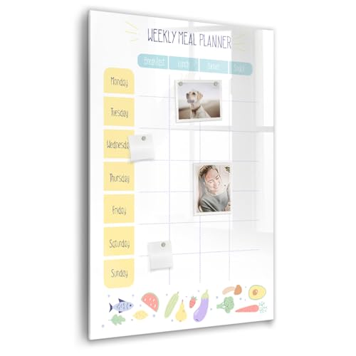 Tableau blanc magnétique en verre à surface effaçable premium anti-traces avec aimants