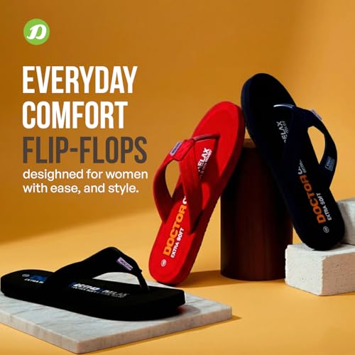 Image of DOCTOR EXTRA SOFT Thong Arch Support Ortho Slippers for Women|Orthopedic Diabetic & Stylish|Lightweight Comfortable & Casual|Pregnancy Anti-Skid Bedroom Daily Use House Flip-Flops Ladies & Girls D-15