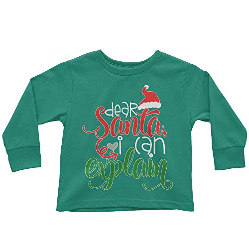 HARD EDGE DESIGN Toddler's Dear Santa I can Explain Long Sleeve T-Shirt
