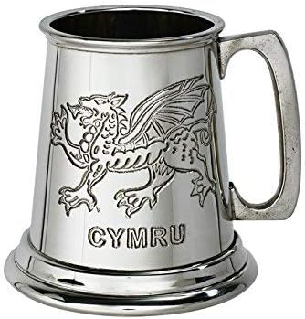 Wentworth Pewter - Quarter Pint Welsh Dragon Pewter Baby Mug, Baby Gift, Keepsake