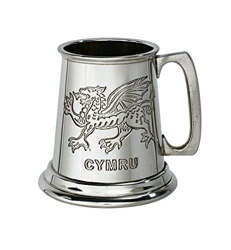 Wentworth Pewter - Quarter Pint Welsh Dragon Pewter Baby Mug, Baby Gift, Keepsake