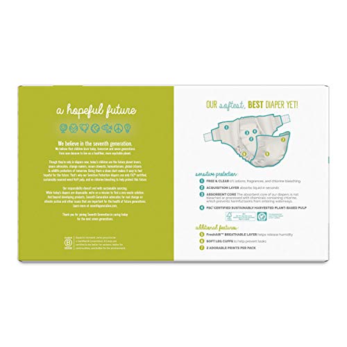 Seventh Generation Baby Diapers, Size 3, 155 Count For Sensitive Skin (Packaging May Vary),155 Count (Pack Of 1) #TOP1