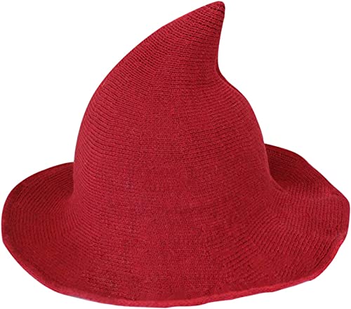 Qianmome 1 2 4 Pack Halloween Witch Hat for Women Wide Brim Foldable Pointed Cap for Halloween Party Costume Accessory