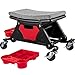 VEVOR Taburete Mecánico Capacidad Carga 136 kg Asiento de Mecánico con Ruedas de 4" Taburete Mecánico con Ruedas 45,7x40,6 cm para Trabajos de Belleza, Reparación de Automóviles, Reparación Mecánica