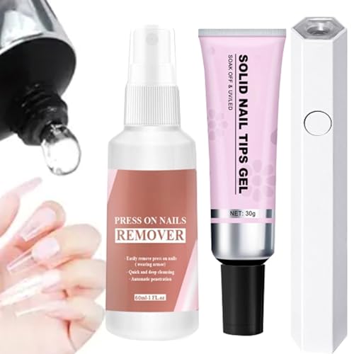 Juego profesional de pegamento para uñas - Gel adhesivo fuerte, kit de pegamento de gel | Kit de pegamento de uñas acrílico de secado rápido, adhesivos para uñas acrílicas claras para uñas de salón en