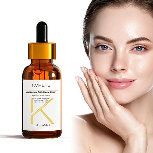 Komene Hyaluronic Acid Serum for Face,Â Plump Anti Aging Skin Care Serum With Vitamin C, Deep Hydrating Repair Dark Spot Fine Lines Wrinkles, Smooth Brightening Moisturizing and Rejuvenate Skin Mothers Day Gift 1 Oz