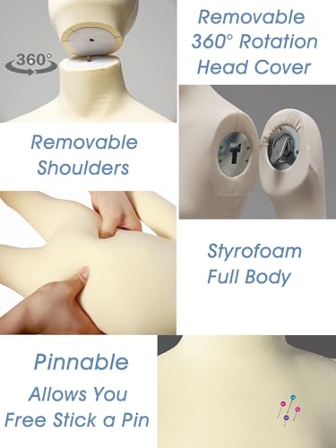 Verstellbare Ganzkörper-Handpuppe zum Nähen, für Kleidung, Schneider und Designer
