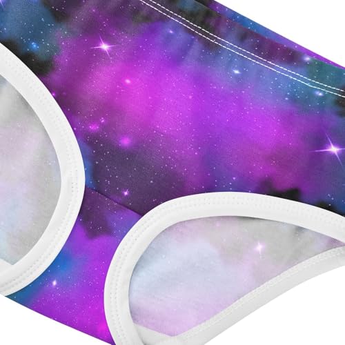 Joisal Cotton Toddler Underwear Floral Galaxy Purple Stars Fog Panties Little Girl Fun Briefs Undies Kids 2t4