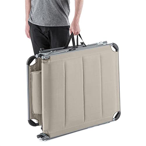 Blumfeldt Amalfi Folding Lounge Chair, Pool Lounge Chairs For Outside, Portable Tanning Chair, Chaise Lounge Outdoor, Pool Chairs, Outdoor Lounge Chairs - 5 Reclining Positions - Sunshade - Beige #TOP5