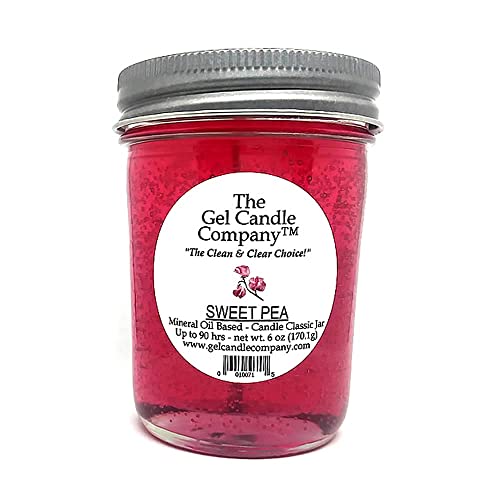 Sweet Pea Scented Mineral Oil Based Up to 90 Hours Classic Jar by The Gel Candle Company