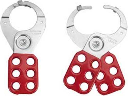 Master Lock Lockout Hasp With Vinyl Coated Handle And Locking Tabs, 1-1/2" Inside Jaw Diameter #TOP1