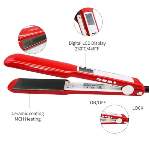 Plancha de pelo Nano-Titanium con pantalla LCD roja miniatura 2