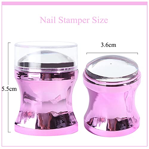 Mirror Nail Art Stamper Clear Silicone, French Nail Stamper, Silicone Nail Stamp Template Scraper Polish Transfer Tools With Cap For Nail Art Diy Nail Accessories Art Kit #TOP3