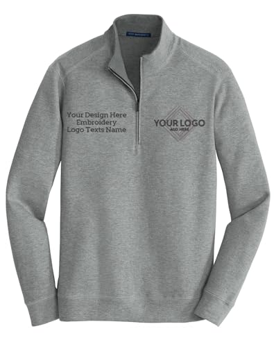 INK STITCH K807 Men Custom Embroidery Logo Texts Personalized Interlock Quarter Zip Up