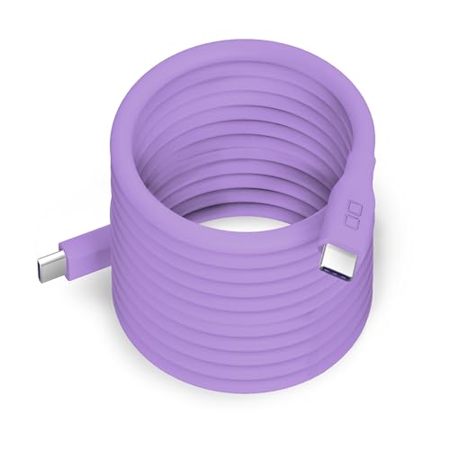 CIO 柔らかいスパイラルシリコンケーブル CtoC (Type-C/USB-C) 急速充電 磁石 マグネット吸着 充電ケーブル PD 240W データ転送 480Mbps 形状記憶 絡まりにくい iPhone15 / 16 / Macbook Pro/Air/iPad/ノートパソコン Galaxy Google Pixel Android (アンドロイド) (エアリーパープル, 2m)