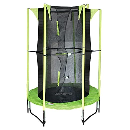 Aktive 54086 - Cama elástica infantil 122 cm diámetro Aktive Sports, Negro/ Verde