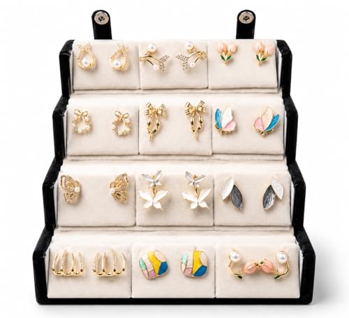Image of Customized Earrings Gift Set with Name Engraved Jewelry Box | Designer Stud Earrings Combo for Women & Girls | Personalized Jewelry Organizer Box Gift for Birthday, Anniversary
