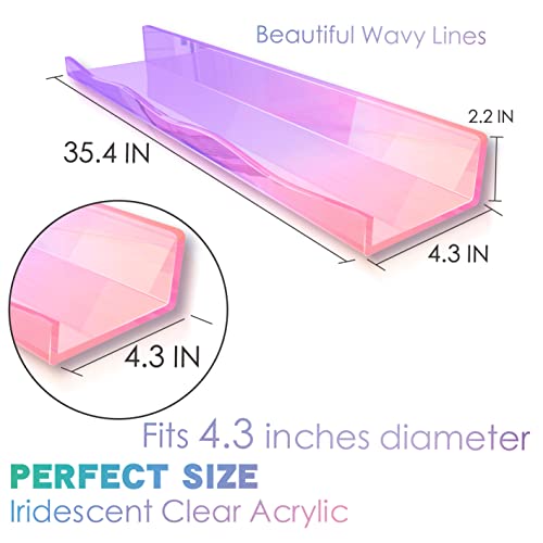 Ymvv 35.4 Inches Iridescent Clear Acrylic Books Shelves For Kids Rooms, Floating Shelf Wall Display Bookshelf, Modern Thickened Storage Ledge Shelves Toy Display Organizer Decor 2 Pack #TOP1
