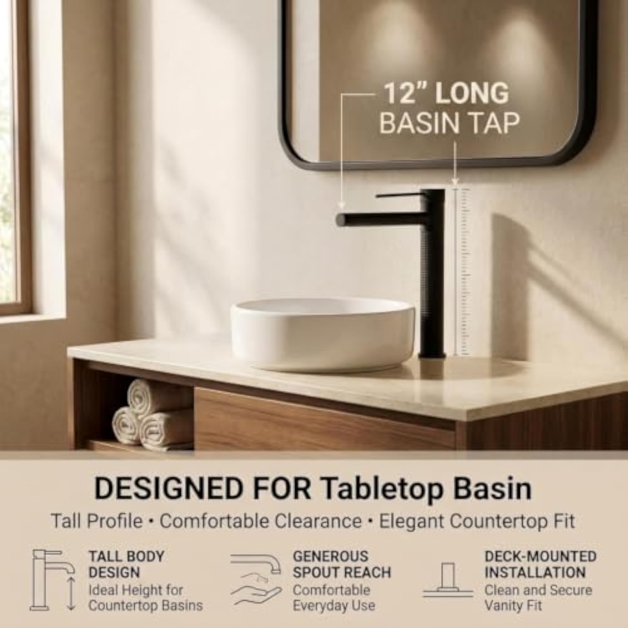 Brass Basin Mixer Tap for Bathroom & Living Room