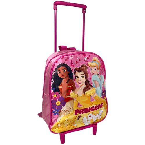 Zaino con trolley Principesse Disney borsa per la scuola asilo materna zainetto 28 cm con ruote e manico allungabile