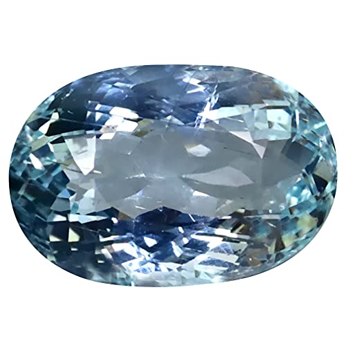 Aigue-marine naturelle véritable 8,45 ct, pierre précieuse bleue de 16x11 mm non chauffée