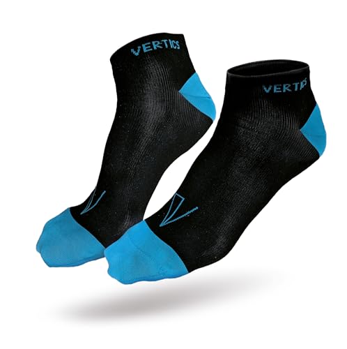 VERTICS Klettersocken, Schwarz-Blau, Atmungsaktive Sportsocken für Klettern und Bouldern und viele andere Sportarten, Größe 39-42