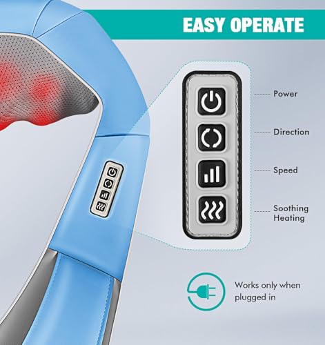 KUZARO Shiatsu Neck and Back Massager with Heat, Deep Tissue 4D Kneading Massage Pillow for Neck, Back, Shoulder, Leg, B - Additional View