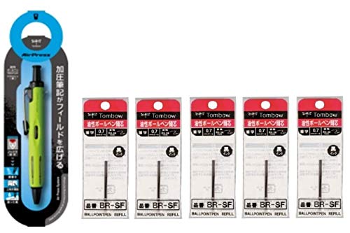 トンボ鉛筆 加圧式油性ボールペン0.7mm エアプレス アクティブカラー ライムグリーン+替芯 黒5本 BC-AP65+BR-SF33×5 本体1本+替芯5本組み トンボ鉛筆 加圧式油性ボールペン0.7mm エアプレス アクティブカラー ライムグリーン+替芯 黒5本 BC-AP65+BR-SF33×5 本体1本+替芯5本組み