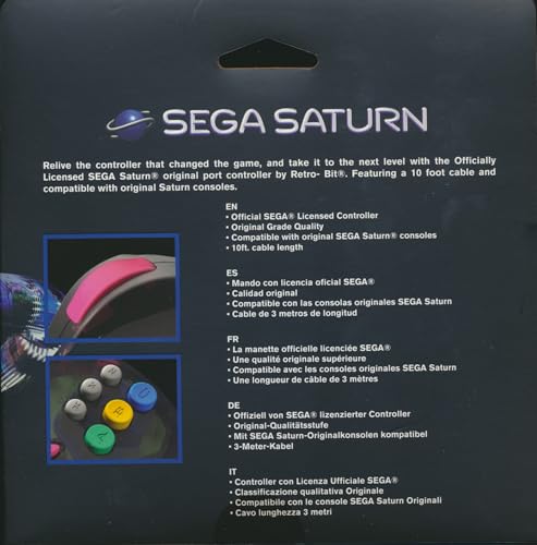 Mando SEGA Saturn Cool Pad de Retro-Bit con conector original importado 4