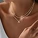 LEXODY Gold Initial Necklaces for Women, 14k Gold Plated Round Letter A-Z Pendant Necklace Trendy Capital Monogram Necklace Dainty Name Pendant Necklace for Women Jewelry Gifts