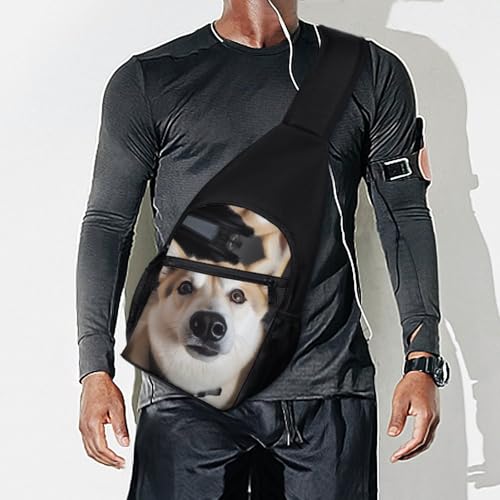 Bolso cruzado para pecho estilo casual con diseño de perro miniatura 7