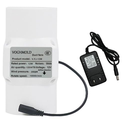 VOGHMOLD 3�C���` �C�����C���_�N�g�t�@�� 12V 12W �C�����C���G�N�X�g���N�^�[�u�����[ 71CFM �σx���g�t�@�� ��C�z�u�[�X�^�[ �r�C�u�����[ �e���g�n�����������p �d���v���O�Z�b�g�t��