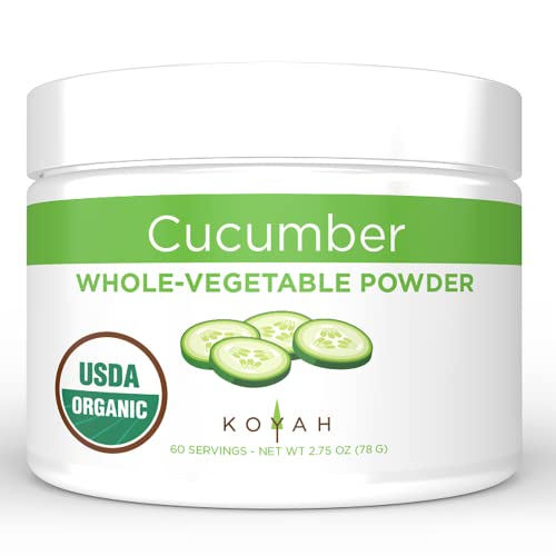 Koyah - Organic Usa Grown Cucumber Powder (1 Scoop = 1/2 Cup Fresh): 60 Servings, Freeze-Dried, Whole-Vegetable Powder #TOP21