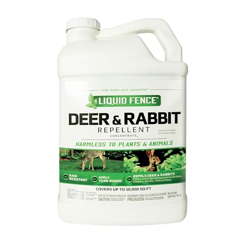 Image of Liquid Fence Deer And Rabbit Repellent Concentrate 2.5 Gallons, 2 Pack | Use to Treat on Gardens, Flowers, Shrubs, Trees & Vines, Covers up to 50,000 Sq. Ft., Harmless to Plants & Animals