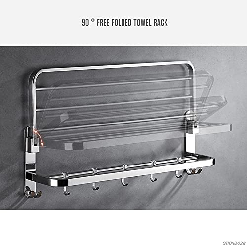 Support de rail de porte-serviettes de bain pliable mural en acier inoxydable LiChA