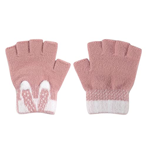 Kids Warm Fingerless Glove Boys Girls Winter Thermal Glove Half Finger Magic Mitten Children Knitted Warm Snow Glove