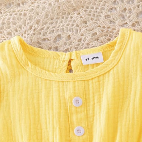 Image of Toddler Girl Clothes Sleeveless Top Shorts 2Pc Summer Outfit 12M-5T | 100% Cotton, Soft breathable, Double crepe fabric, Adorable bow ruffle pocket design, Perfect for daily wear, birthday, party