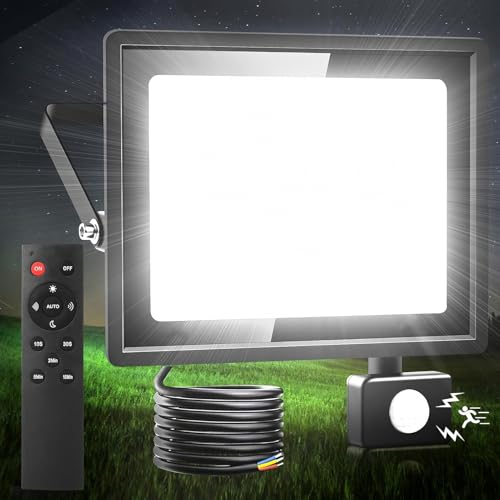 Viugreum 100W Led Motion Sensor Security Lights Outdoor Floodlight Mains Powered with Pir 10000 LM 6500K Cool White Outside Wall Flood IP66 Waterproof Spotlight Remote Control for Garage Garden - Image 3