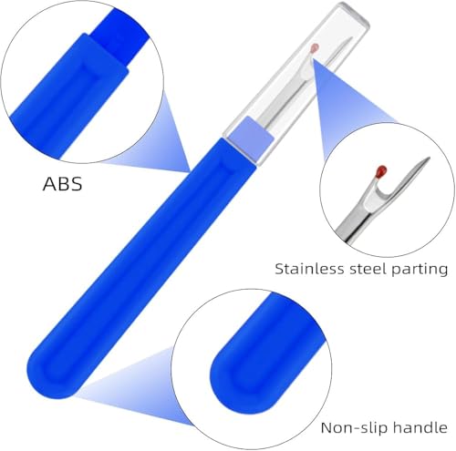 Image of Seam Ripper 3pcs Big Tool Set Piece Sewing Accessories Kit for Stitch Removal | Thread Cutting | Ideal for Sewing, Tailoring, DIY Projects | Stainless Steel Blades with Comfort Grip Handles (4, Random)