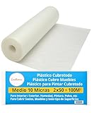 CAELLUMA - Plastico Cubretodo de 10 Micras - Plasticos para Cubrir Muebles - Plastico para Pintar Cubretodo - Rollo Plastico Protector Muebles (2m x 50m - 10 micras - 100m² de Cobertura)