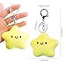 ZORZA 2Pcs Cute Star Keychain Kawaii Star Pendant Keyring with Squeaky Sound Charming for Backpacks Handbags Purses Fashionable Women's Keyrings Car Key Chain Accessory