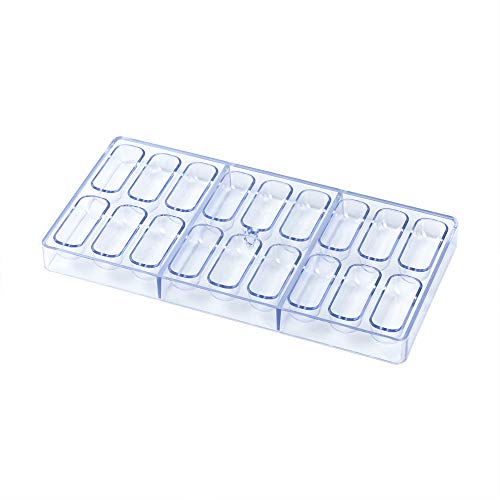 Restaurantware Pastry Tek 10.8 X 5.3 Inch Candy Molds, 10 Oblong Chocolate Molds - 18 Cavities, Freezer-Safe, Clear Polycarbonate Dessert Molds, Easy Release, Food Grade #TOP1