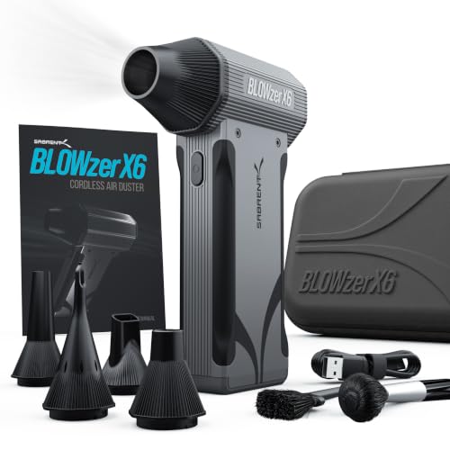Sabrent Blowzer X6 Cordless Air Duster w/ Nozzle Set & Carrying Case