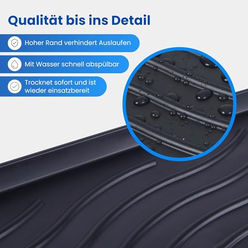 Bestlivings Schuhabtropfschale (Schwarz) Schuhablage (50x38x2,5cm) wasserdichte Schuhwanne - Aptropfunterlage für schmutzige und nasse Schuhe, Schuhmatte für Haus Garten