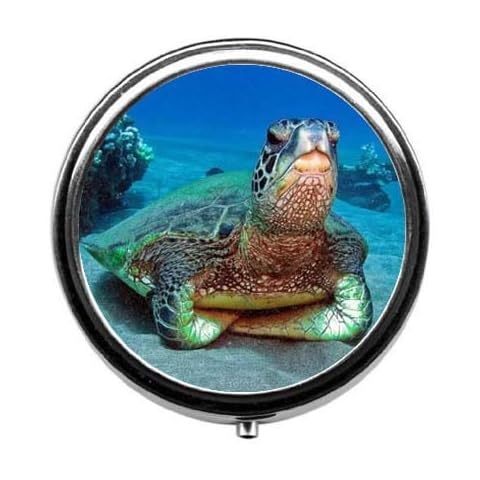 Cute Turtle Pill Box/Pill Case-Round Pill Box/Case- Three-Compartment Pill Box/Pill Case Cover