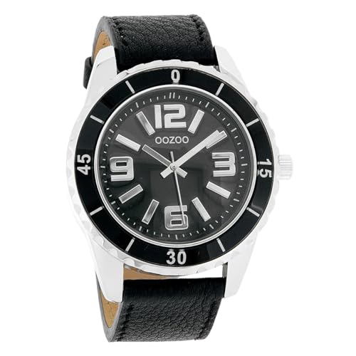 Oozoo Unisex Armbanduhr Vintage Series Analog Leder schwarz UOC4274A Analoguhr