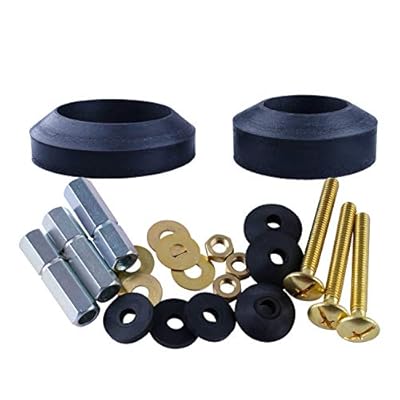 Hibbent Universal Toilet Tank to Bowl Gaskets with 3 Sets Brass Hardware Kits Fits Most 2-Inch 2.5-Inch Flush Valve Opening 2-Piece Toilet Tanks