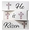 JennyGems He Is Risen Wooden Sign Set Tiered Tray and Tabletop Easter Decor Christian Easter Made in USA