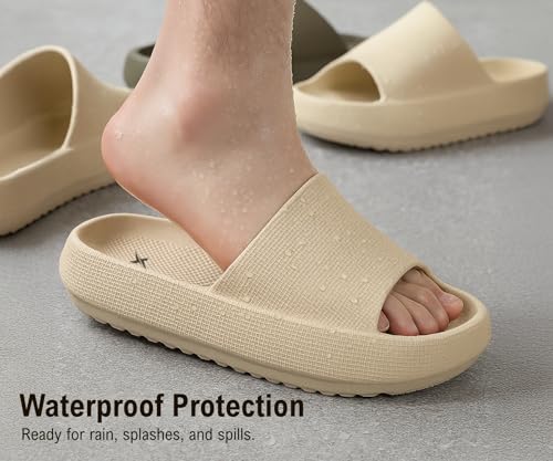Image of Kraasa Cloudfoam Pillow Slippers for Men Non Slip Quick Drying Shower Slides Bathroom Sandals | Ultra Cushion | Thick Sole