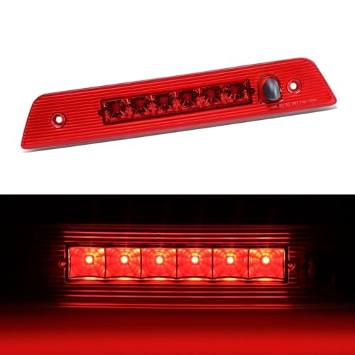 Image of Third 3rd Brake Light LED for 2005-2010 Jeep Grand Cherokee, High Mount Rear Brake Lights Assembly for 05-10 Grand Cherokee, Waterproof Center Cab Lamp Stop Light (Red)